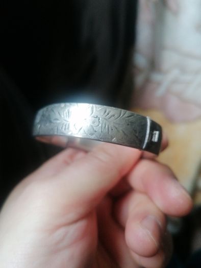 Vintage Engraved Silver Bangle