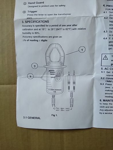 AC Current Clamp Meter 0.1 Amp to 400 Amp