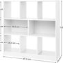 _bookshelf, cube shelf, standing shelf, with open compartments, for living room, study, children's room, office, as a room divider, 97.5 x 30 x 100 cm, white Image 4