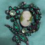 Brooch - Vintage Cameo and Crystal Image 4