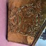 Antique Firewood/ coal holder. Brass plated covering wood. Image 2