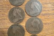 victorian pennies X 6 Freepost