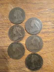 victorian pennies X 6 Freepost