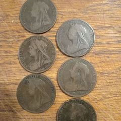 victorian pennies X 6 Freepost