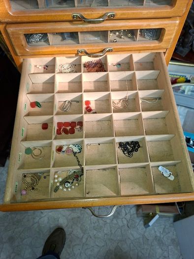 Beautiful Rare Old MEZ Progress Advertising Cabinet with Numbered Drawers 1 to 10 with Contents