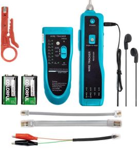 9 in 1 Network Cable Tester with Battery,Wire Tracker RJ45 RJ11 LAN Cable Toner Telephone Line Finder Cat5 Cat6 Ethernet Cable Tracer Kit Sensitivity-Adjust Continuity-Check for Cable Collation (FREE POSTAGE)