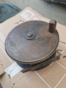 Antique brass fishing reel