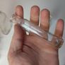 162 - Set of 5 Vintage Clear Glass Decorative Collectible Cork Top Bottles Image 8