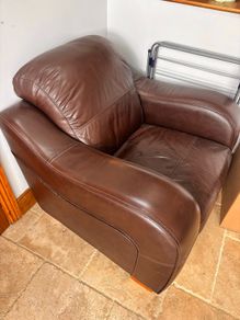 Sofa set- dark brown leather one and two seaters