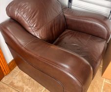 Sofa set- dark brown leather one and two seaters
