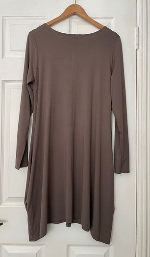 Bo & Mo Mary Grant Dress - Size 4 UK 16 - Taupe/Mocha