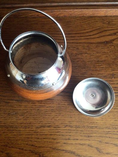 Vintage Wooden Oak and Chrome Loose Tea Canister