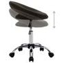 Rolling Work Chair Brown Faux Leather Image 4