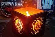 Precision laser cut Man City garden firepit