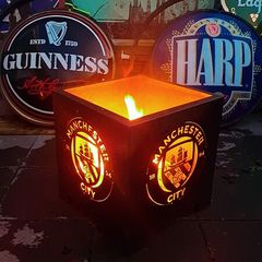 Precision laser cut Man City garden firepit