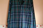mens JOULES long sleeve shirt Size Medium classic fit tartan check navy green