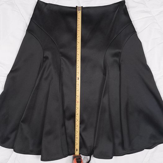 Jasper Conran Black Satin Panel A-Line Flare Midi Skirt 10UK/38EU