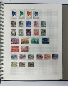 Collections. Starter collection with used stamps in Blue 22-ring binder with countries from Anguilla to Japan. Includes 56 images.