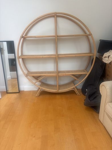 Rattan Hand Made Circular Bookshelf - Large