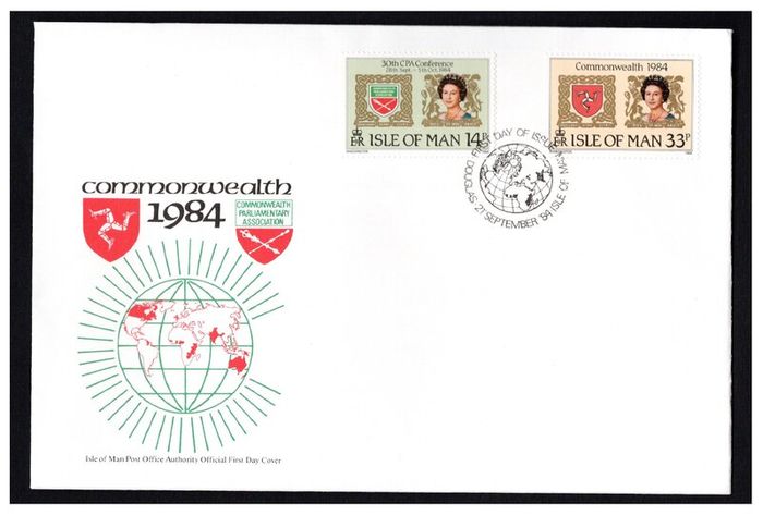 1984 Isle of Man Links with Commonwealth 30th Commonwealth Parliamentary Association Conference Commemorative Stamps First Day Cover (FDC)