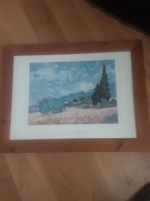 Van Gogh Framed Print .. Campo Di Grano Con Cipressi (1889) by Vincent Van Gogh/Size: 82cm x 62cm (Framed) .. Final Price Drop