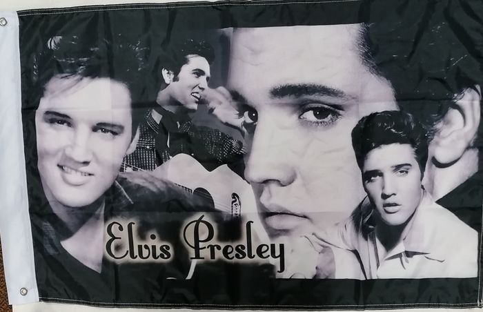 Elvis Presley flag (Black and white).