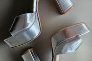Silver Block Heels