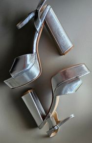 Silver Block Heels