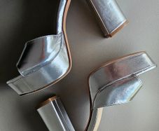 Silver Block Heels