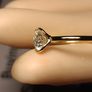 Gold Plated Sterling Silver Bezel set Moissanite Solitaire Ring Image 4