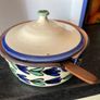 Pottery Dish With Lid & Wooden Spatula Image 3