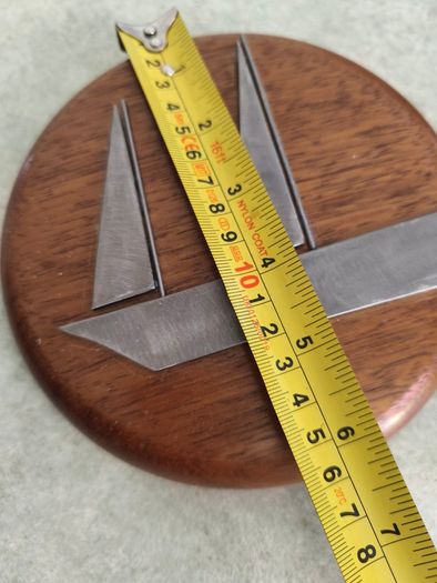 Vintage Wooden Sailboat Plaque Half Hull Model