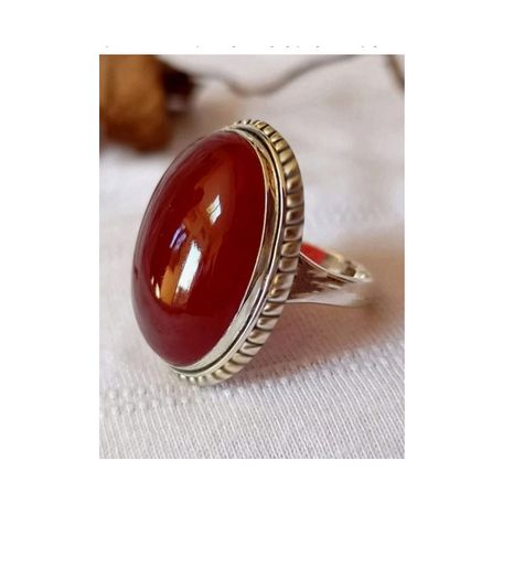 Large Ring with a Red Stone - great gift - nice as a pendant too