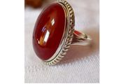 Large Ring with a Red Stone - great gift - nice as a pendant too