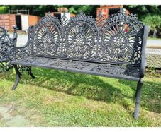 Bench Cast Iron Crown Large Black CH R 714 B