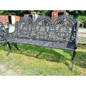 Bench Cast Iron Crown Large Black CH R 714 B