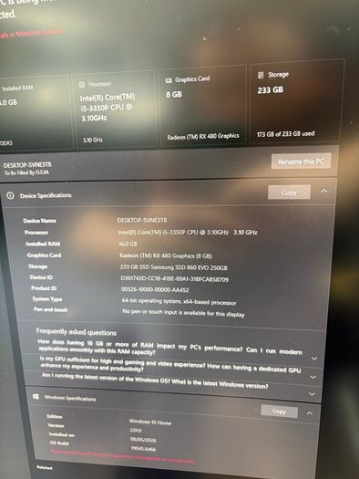 Gaming Pc I5 Amd Rx480