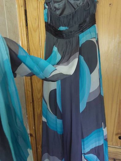 Monsoon silk vintage maxi dress size 10 (free postage)
