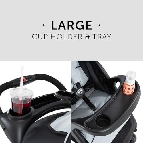 Shopper Neo II, Caviar/Silver - Lightweight Pushchair with Snack Tray, Cup Holder & Raincover, Compact & One Hand Folding, Fully Reclining from Birth up to 22 kg