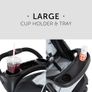 Shopper Neo II, Caviar/Silver - Lightweight Pushchair with Snack Tray, Cup Holder & Raincover, Compact & One Hand Folding, Fully Reclining from Birth up to 22 kg Image 5