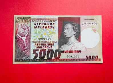 Madagascar. 5000  Francs. 1974  Scarce  Pick 66a
