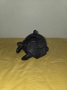 Vintage hand carved wooden Turtle trinket box