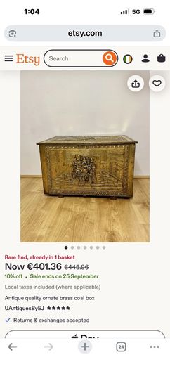 brass coal storage unit read full ad