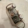 Rustic Wooden Bottle Carrier with 2 Glass Bottles Image 2