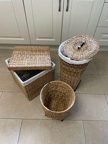 Rattan Storage, linen and waste bin