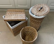Rattan Storage, linen and waste bin