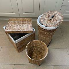 Rattan Storage, linen and waste bin