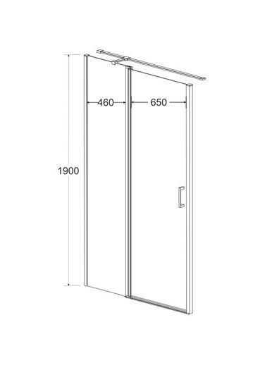 BESCO Walk-In Shower Exo-C Black 120x190cm