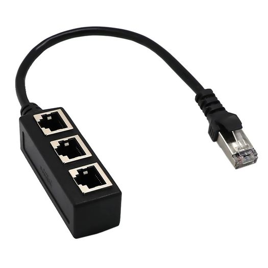 3 in 1 RJ45 Splitter LAN Ethernet Network RJ45 Connector Extender Adapter Cable for Networking Extension 1 Male to 3 Female
