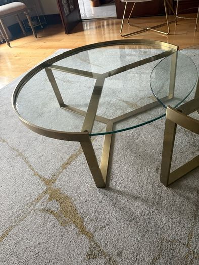 Made.com - Aula nest of two glass and brass coffee tables